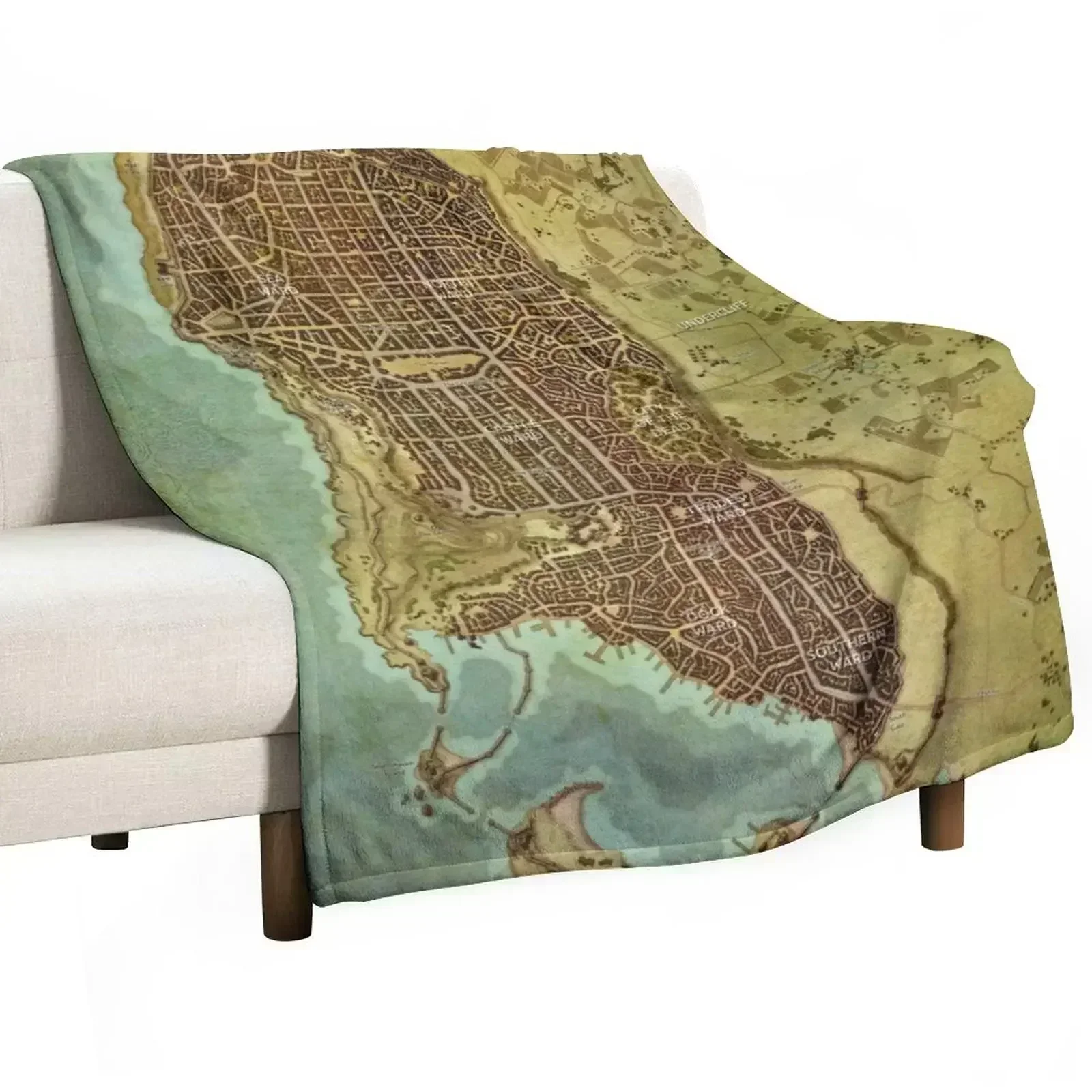 Waterdeep City Map 2 Throw Blanket Sofa Throw Heavy for sofa Nap Hair Designers Blankets