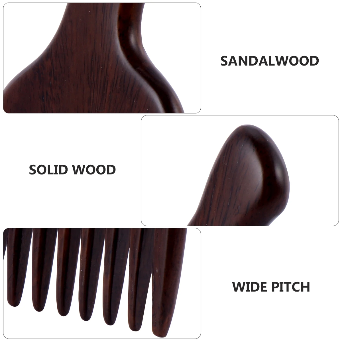 

1pcs Black Ebony Massage Comb Handmade Wooden Scalp Massager Fine Polished Durable Gift Hair Care Wood Comb For Collection Lover