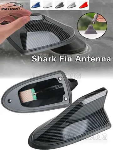 16cm Universal Carbon Fiber Look Car Roof Top Mount Shark Fin Aerial Antenna Toppers Auto Radio AM FM Antenna Signal Amplifier