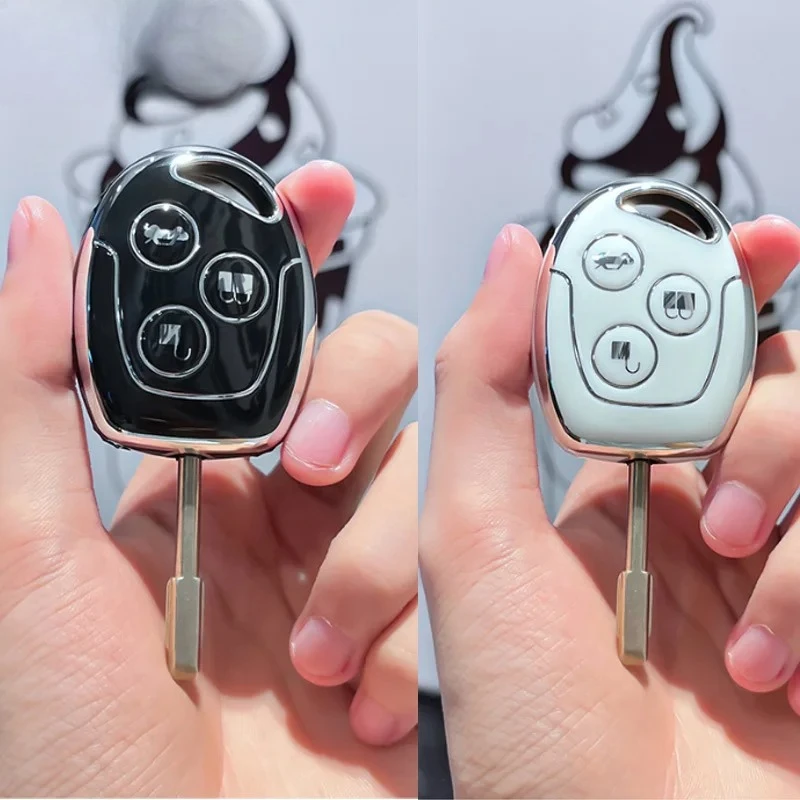 

3 кнопки чехол для автомобильного ключа из ТПУ для Ford Mondeo Focus Fusion Fiesta Galaxy Transit 2008 2006 2007, аксессуары