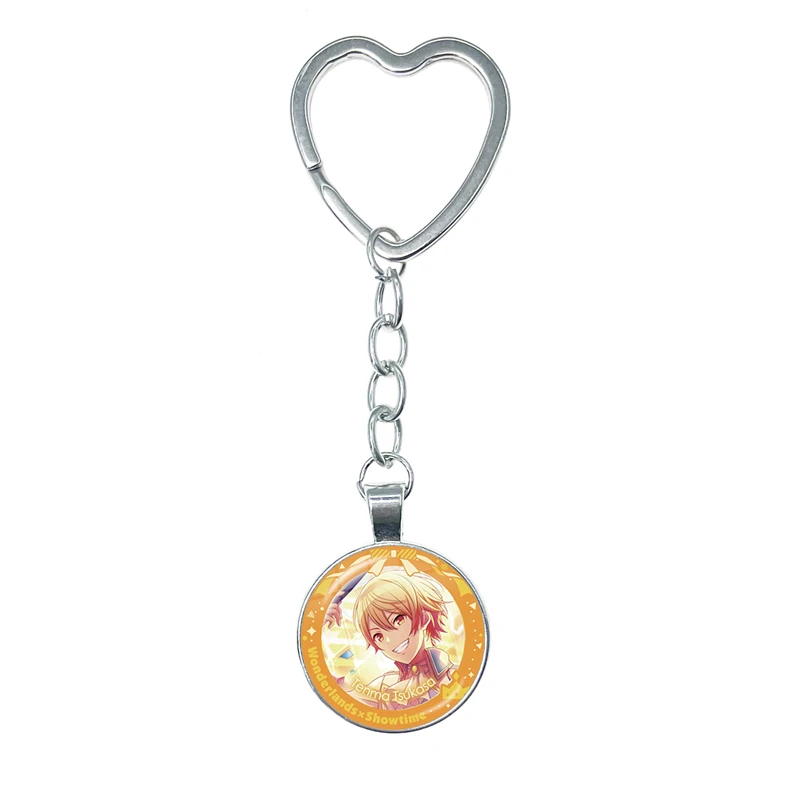 Projeto Sekai Sekai Anime, Mais Mais Mais Jumping Glass Dome and Heart Keychain, Glass Dome, Vivid BAD SQUAD, Wonderland Shower Time, Leo