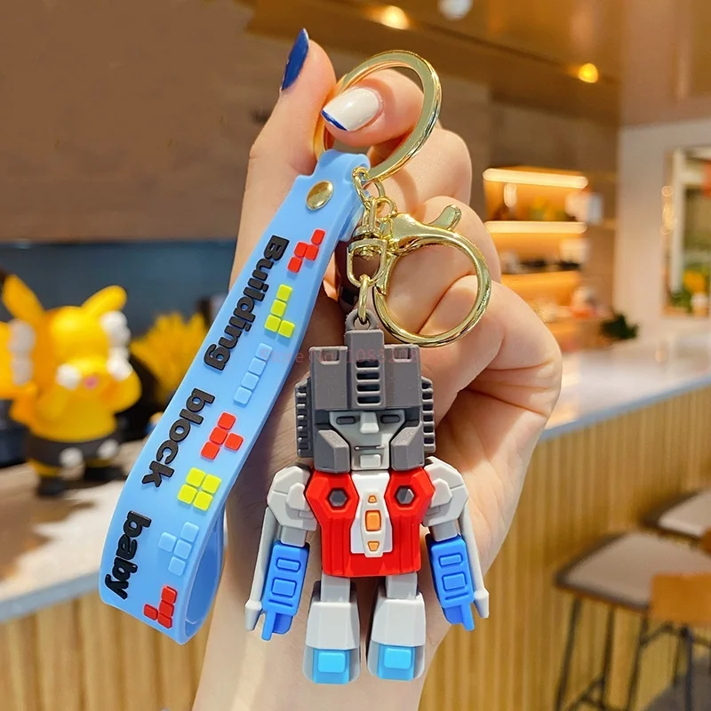 New Transformers Peripheral Optimus Prime Megatron Bumblebee 3d Cartoon Car Keychain Schoolbag Pendant Backpack Decoration Gift