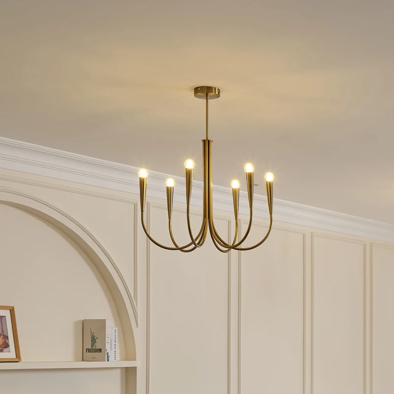 

Minimalist Chandelier, Iron, Wabi-Sabi Inspired, Versatile for Living Room, Bedroom, Kitchen, Indoor Spaces
