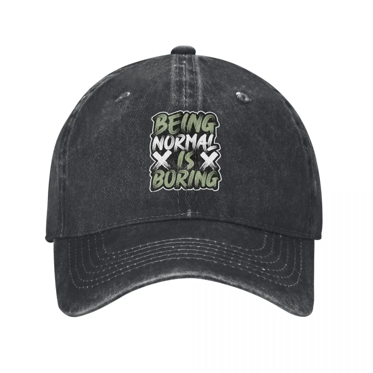 Fashion Being Normal Is Boring Baseball Caps Men Women Distressed Washed Headwear Outdoor Workouts Caps Hat