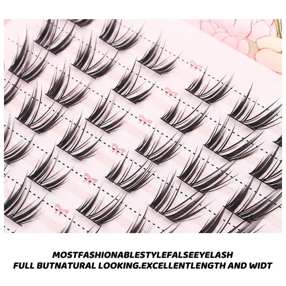 60/100 szt. Naturalne Kępki Rzęs Fairy Lash, Zakrzywienie D, Niewidoczna Baza, Manga Eyelash Clusters, Efekt Mokrego Wyglądu, Delikatne DIY Przedłużanie Rzęs