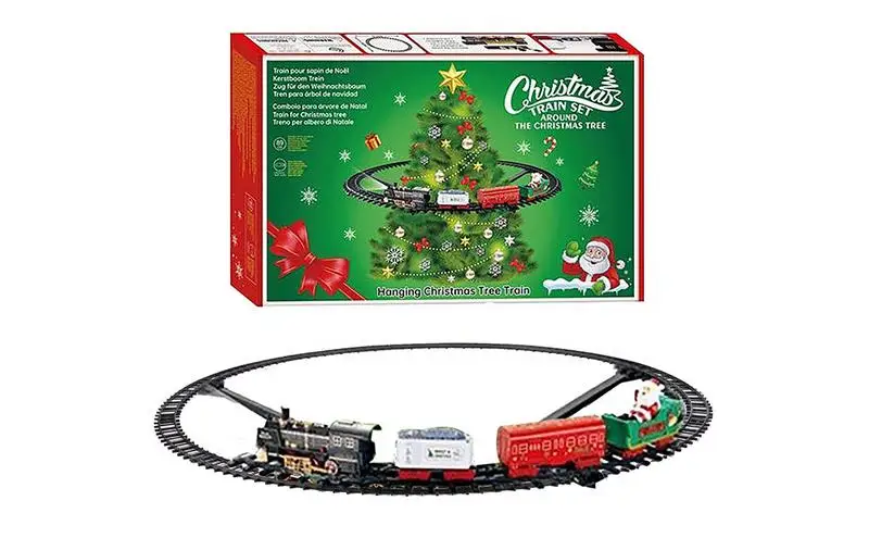 Christmas Train Set For Around The Tree Christmas Decoration Railway Car Electric Railway Set Christmas Gift Educational Toy boy