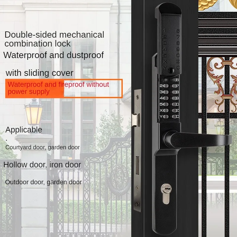 Mechanical Password Lock Is Suitable for Waterproof Double-sided Lock of Outdoor Iron Door Courtyard Gate Antique Door Locks G1