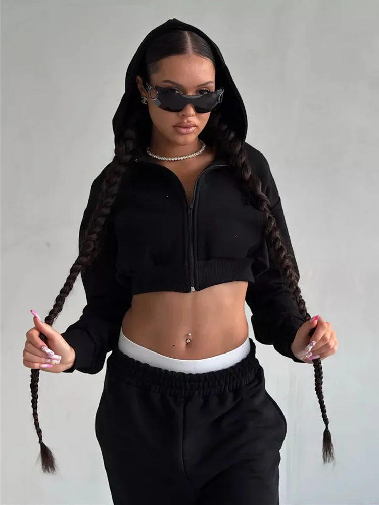 Women Tracksuits Autumn jogger Jumper Workout Sportswear Suits Women Fall Clothing Two Piece Set Crop Top Oversize Hoodie