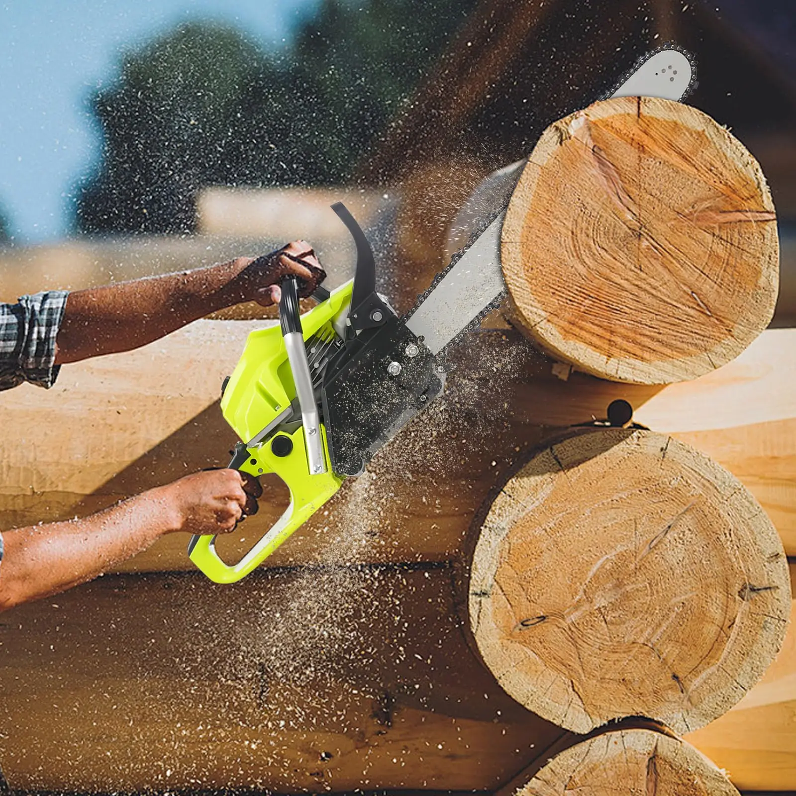 가스 전기 톱 58Cc 2행정 가스 구동 휴대용 가솔린 체인 톱(손으로 당기는 스타터 포함) 20인치 가솔린 구동 전기 톱 Fo