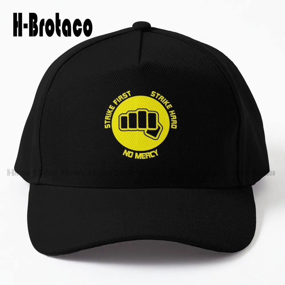 Cobra Kai Fist Karate Kid Strike First Strike Hard No Mercy Baseball Cap Black Graduation Cap Cartoon Gd Hip Hop Custom Gift Art