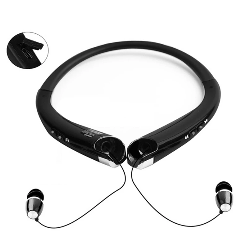A99E-5.0 Bluetooth Headset With Retractable Earplugs And Noise-Cancelling Microphone, Suitable For Home Office