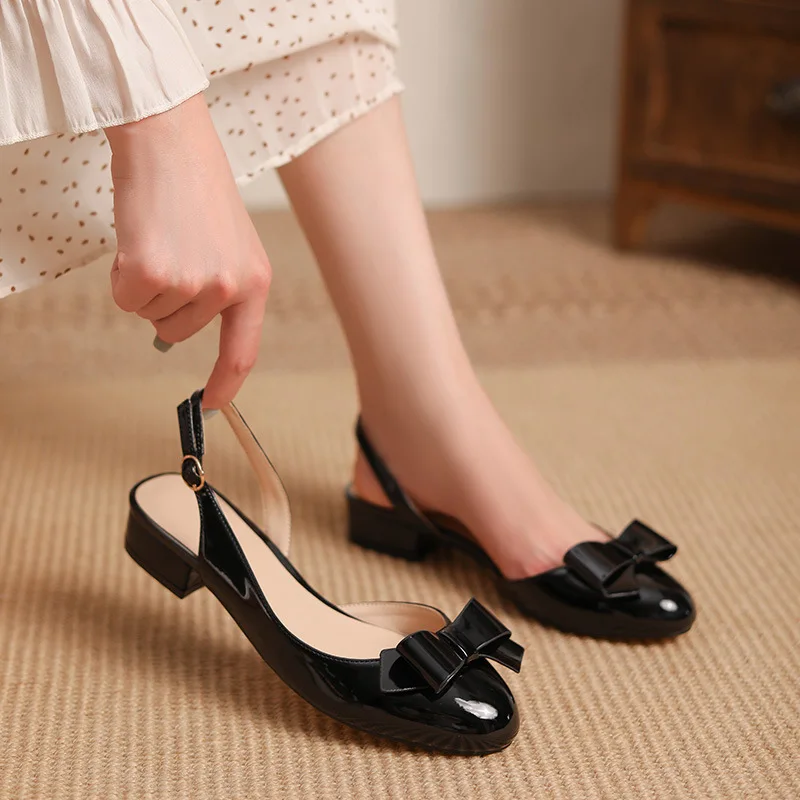 

Women's Stabilized Court Shoes Adjustable Ankle Strap Mechanism W/ Architectural Bow Detail & Slip-Proof Construction Technology