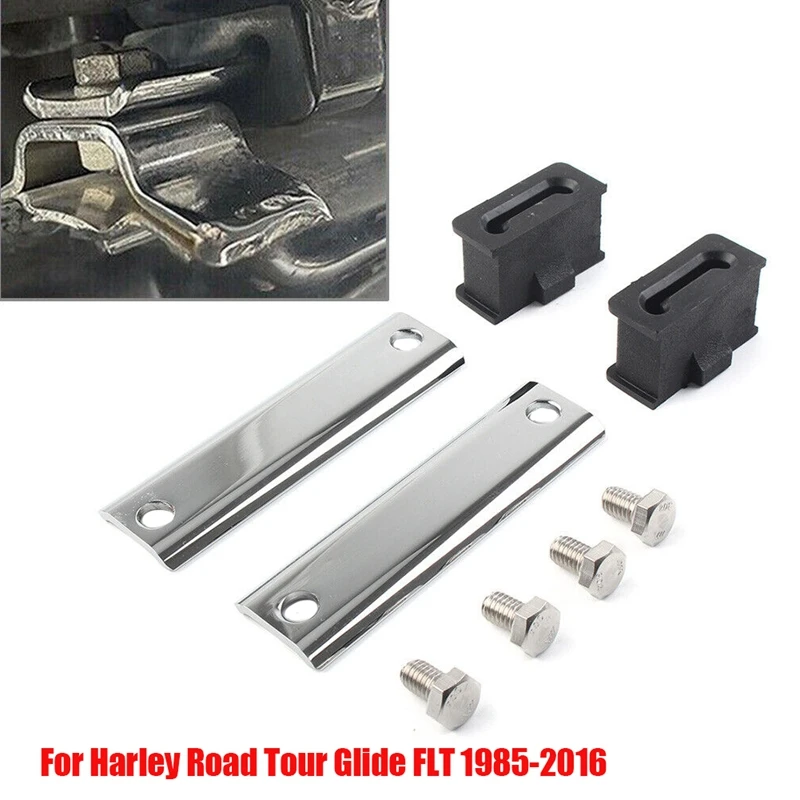 1Set Muffler Hanger Bracket Kit 65724-85A For  FLT Road Tour Glide 1985-2016 Motorcycle Exhaust Pipe Insulation