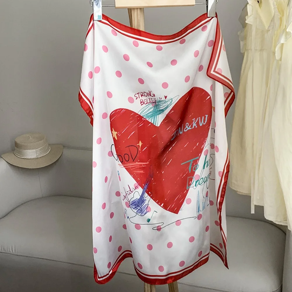 

Exquisite Sweet Y2k Print Turban Bow Chest Scarf Printed Headscarf Headband Neckchief Small Square Scarf Beach