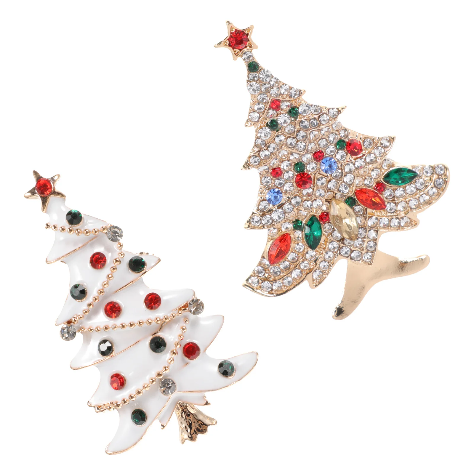 2 قطعة بروش عيد الميلاد المعدني زخرفة عيد الميلاد الاحتفالية للملابس حقيبة الديكور تألق سبيكة الثدي دبوس عيد الميلاد الملحقات