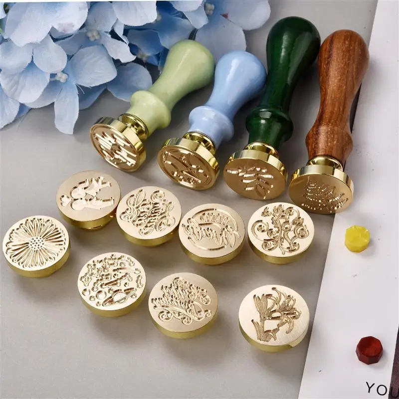 Retro Seal Stamp Wood Handle For Wax Antique Sealing Wax Stamps Handle Wedding Invitations Cards DIY Handmade Scrapbooking