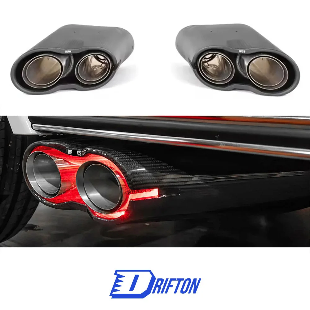 Rocket G900 Style Dry Carbon Fiber With LED Light Exhaust Muffler Tips For Mercedes Benz G Class W464 AMG G63 Brabu