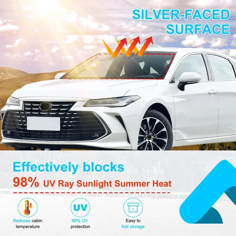 

For Toyota Avalon 2023 Silver Tape Car Front Glass Anti-UV Sunshade Interior Car Accessories