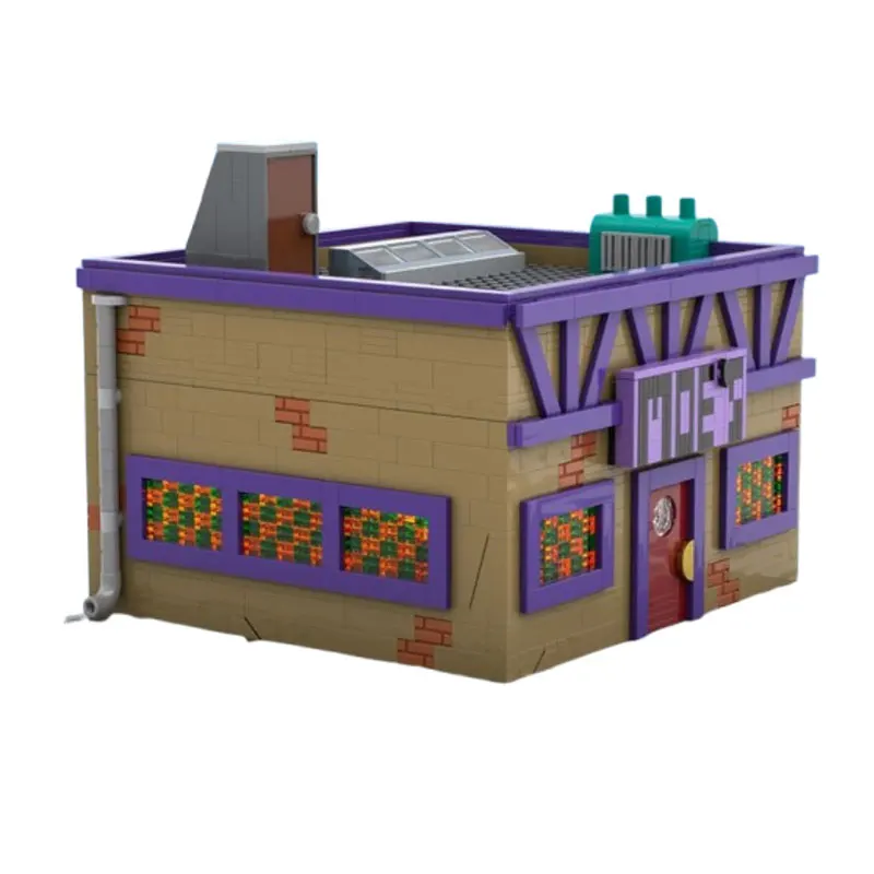 

MOC 1736pcs Streetscape Building Bar Small Particle Assembly Blocks Two-Story Shop Adult Desktop Collectible Model Toy Ornament