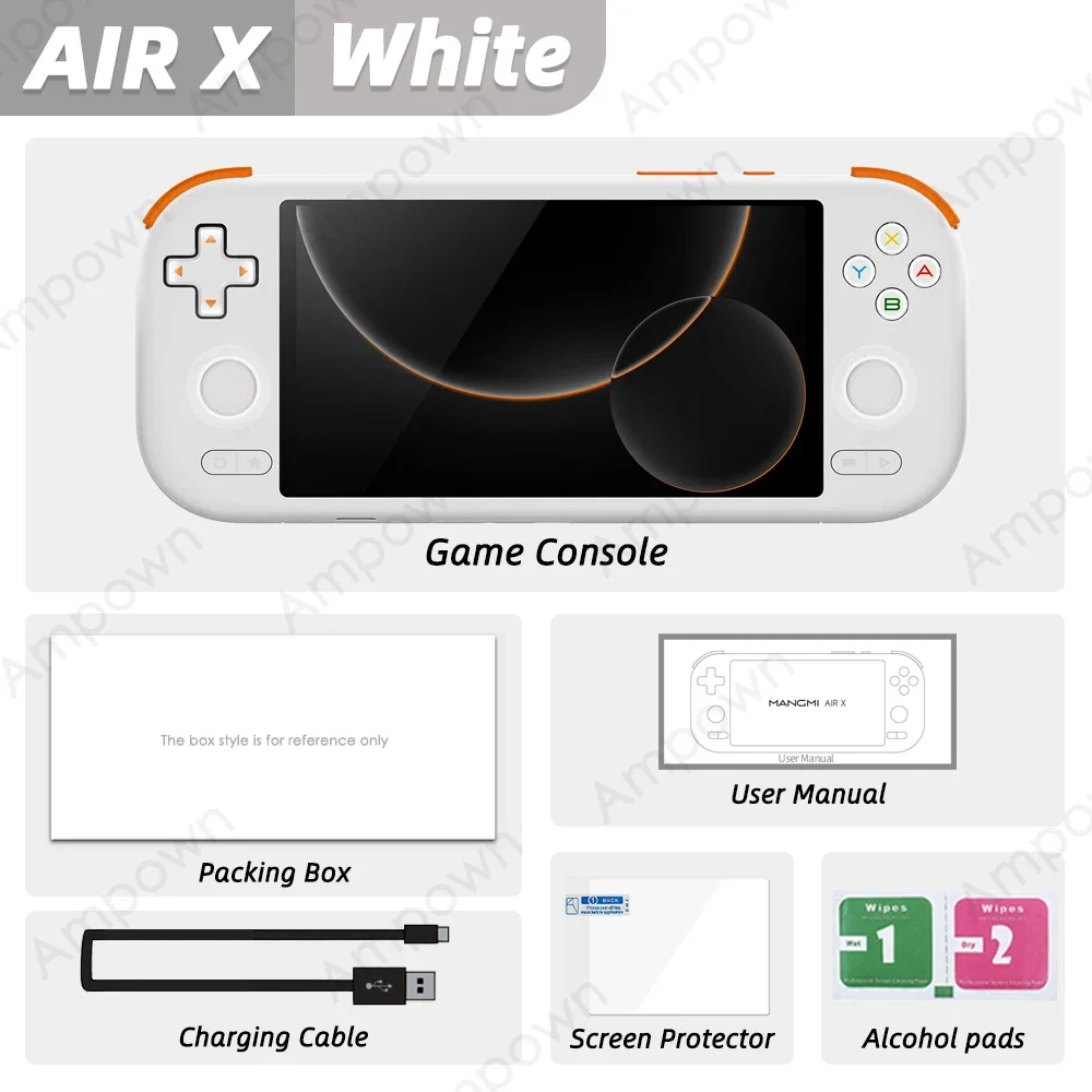 MANGMI AIR X Handheld Gameconsole Qualcomm Snapdragon 662 5,5'' touchscreen Android 14 Actieve koelventilator 15W snelladen RGB