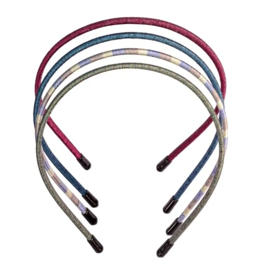 

Skinny Multicolor Headbands - Assorted Colors for All Hair Types - Instant Style, Pain-Free Wear - Durable, Adjustable, 4 Pack