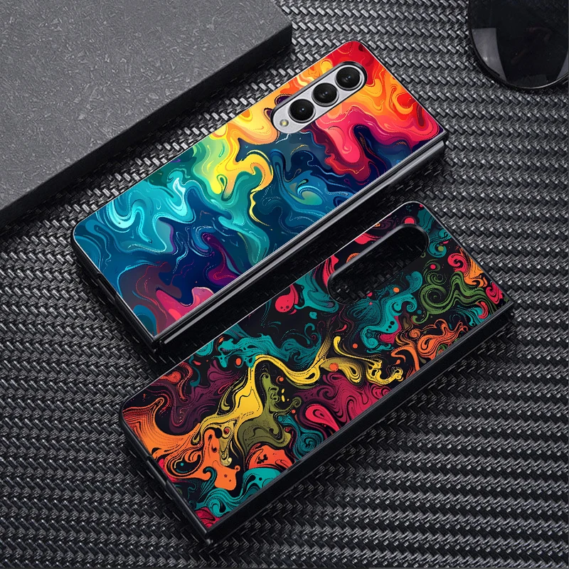 

Чехол для Samsung Galaxy ZFold4 ZFold7 ZFold5 ZFold6 Z Fold 7 6 5 4 3 ZFold3 Задняя крышка телефона ЦВЕТНЫЕ чернила Граффити