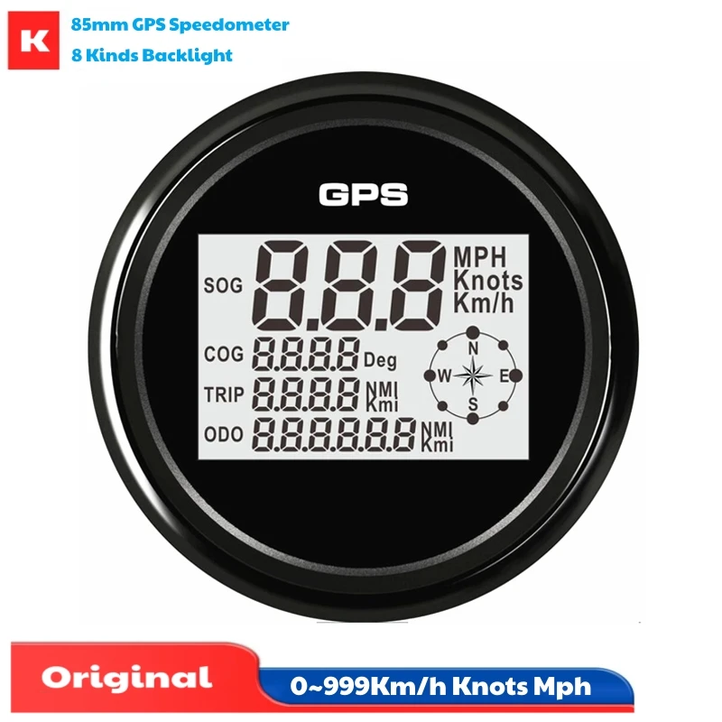 

Цифровые GPS-спидометры 85 мм, 0-999 км/ч, миль/ч, узлов, с функцией одометра и счетчика пробега, с антенной и 8 видами подсветки, для автомобилей и судов