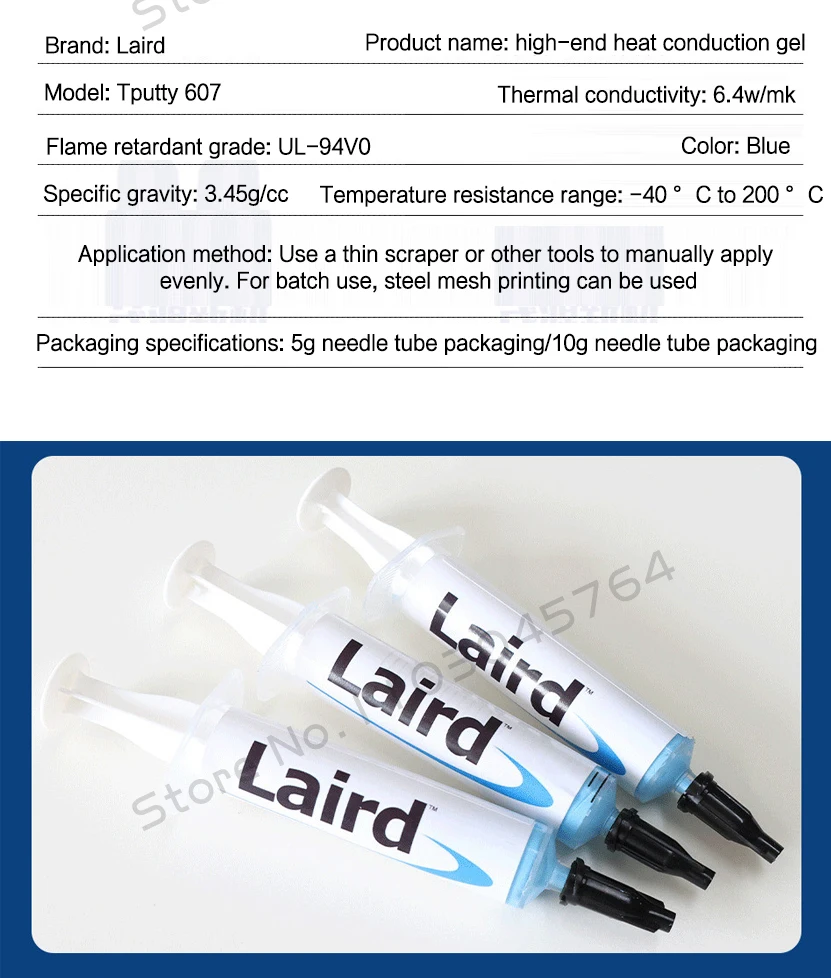 Laird Tputty 607 Wärmeleitpaste Leitfähiges Gel für Laptop-Speicher-RAM-Kühlung, 5g/10g Nadelpackung – Detail 3