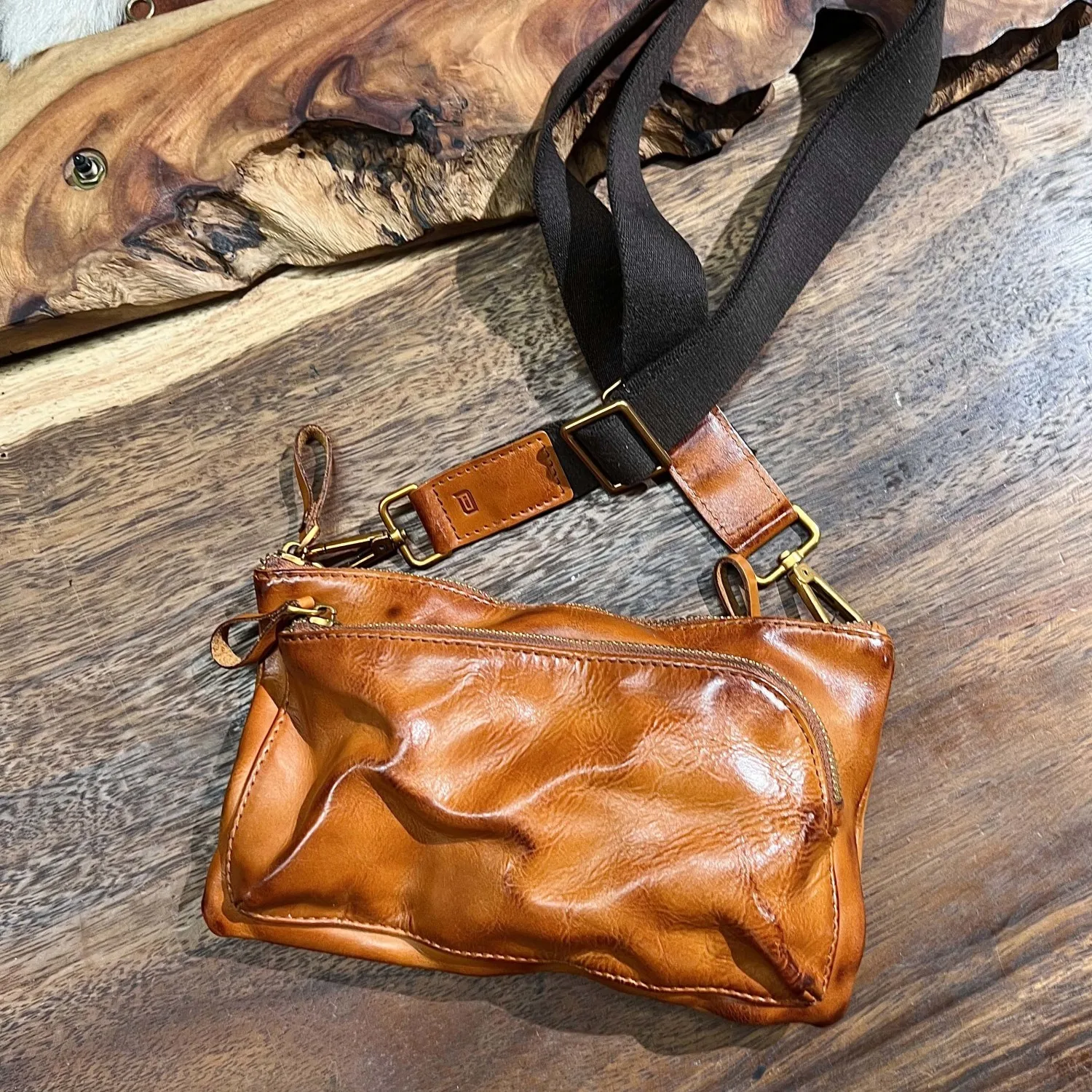 New Retro Top Layer Cowhide Hand-painted Diagonal Cross Bag With Vegetable Tanned Leather And Fashionable Shoulder Bag For Women