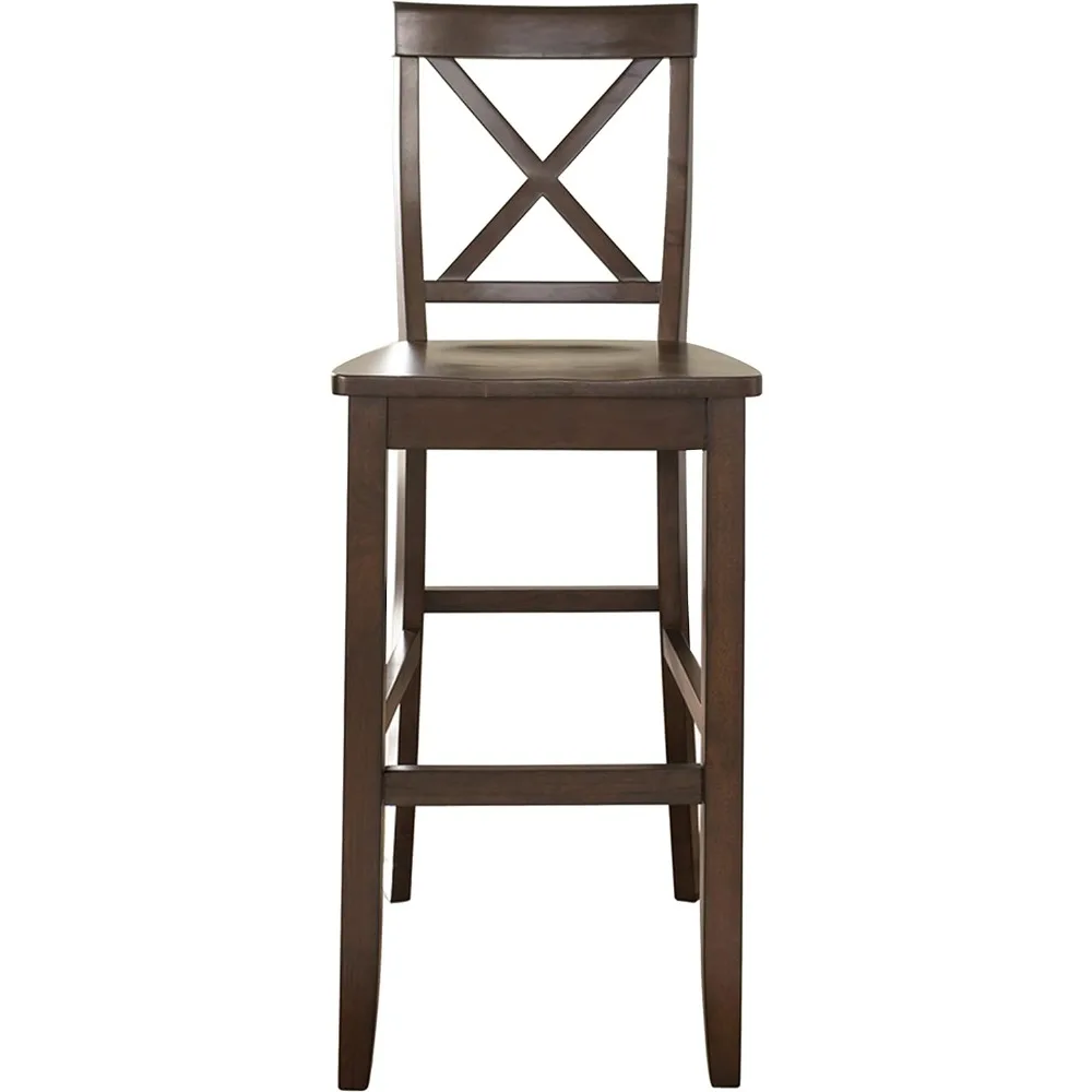 X-Back Barkruk (Set Van 2), 30-Inch, Vintage Mahonie