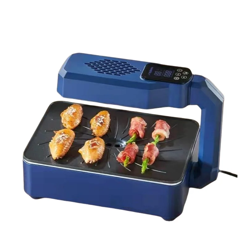 

Barbecue Oven Automatic Rotating Smokeless Electric Grill for Sale Griddle Pan LED LCD Touch Panel Temperature Adjustment