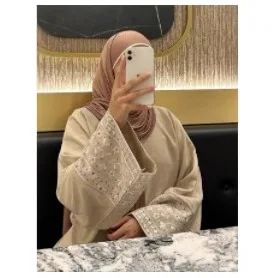 Eid Abaya Abito Donna Jalabiya Abiti Lunghi Musulmani Dubai Abaya Caftano Abiti Robe Ricamo Lace Up Ramadan Modesto Marocco