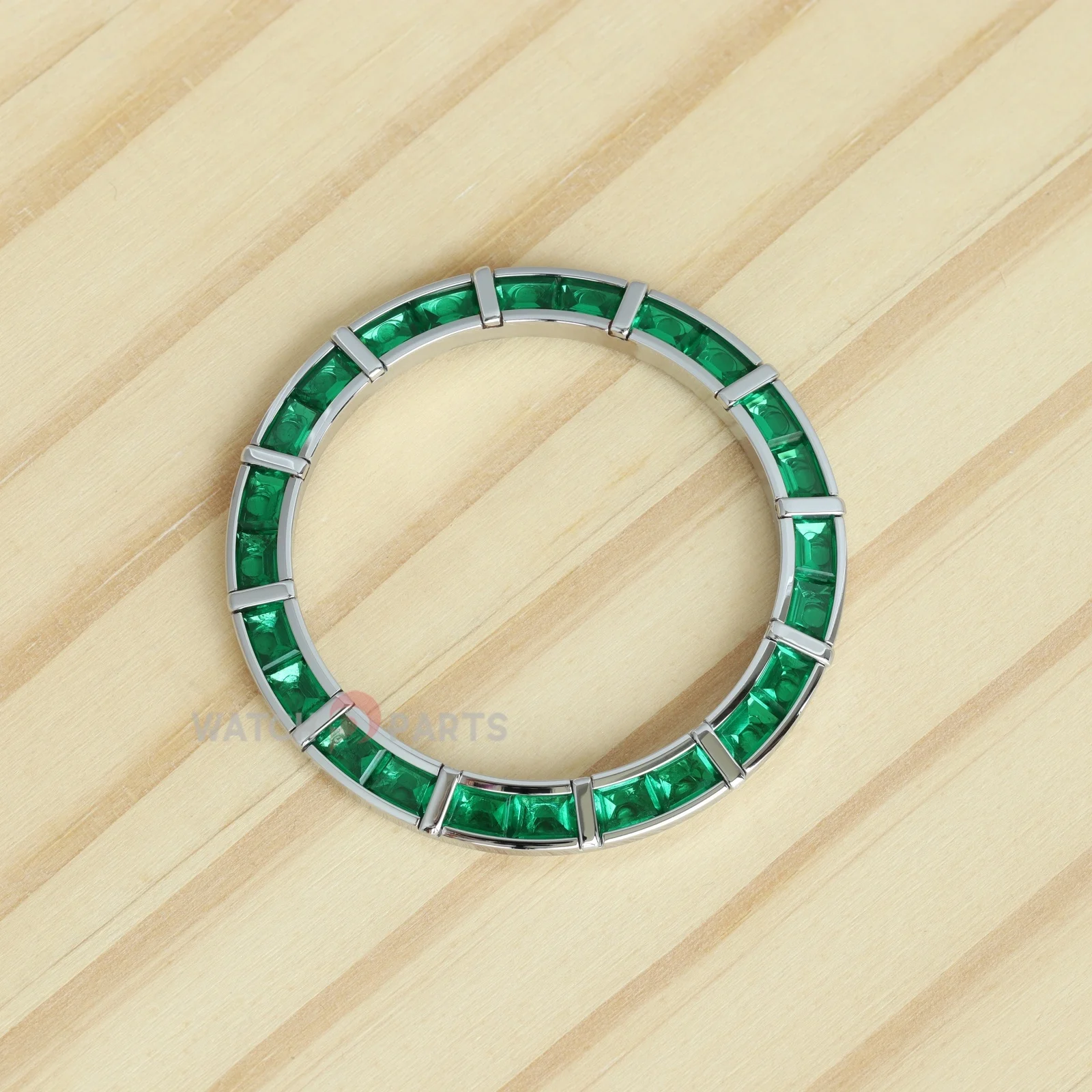 

24 Baguette Synthetic Emerald Watch Bezel for Rolex Daytona 40mm Watch Gemstone Bezel