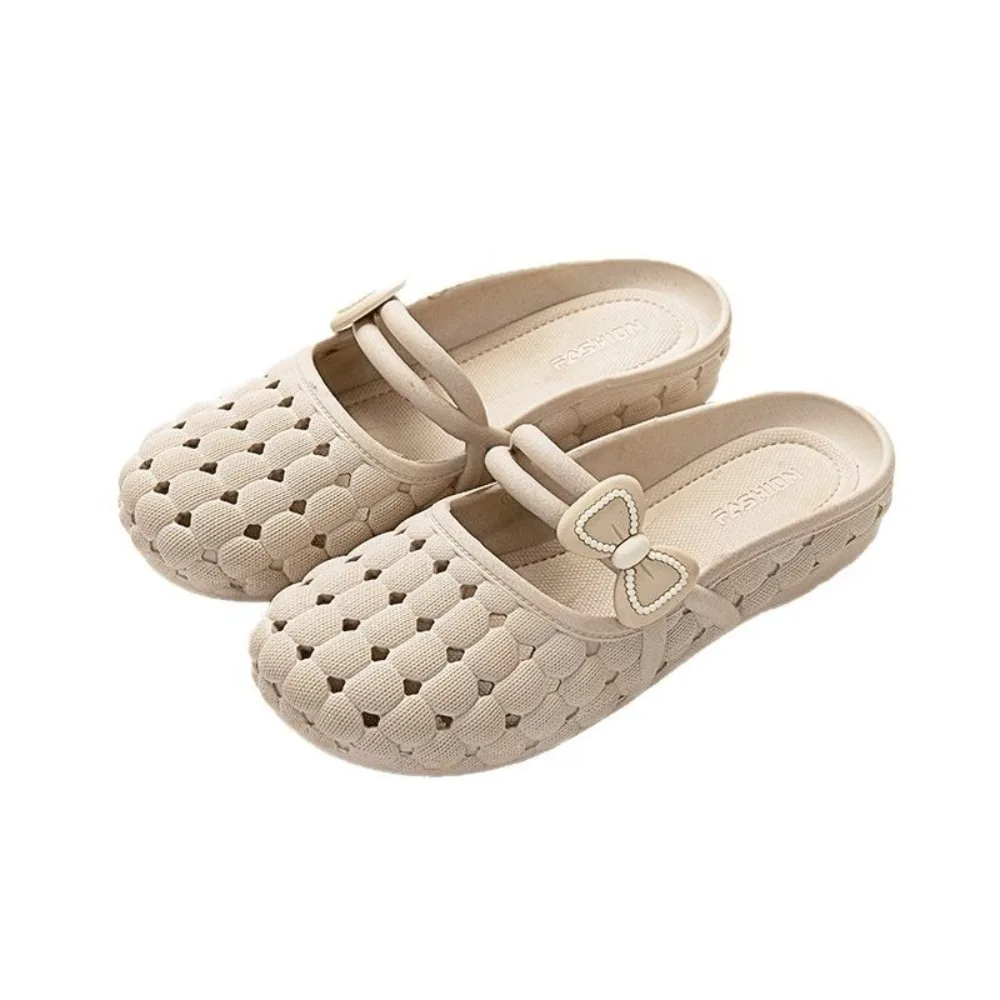 

Comfortable PVC Baotou Shoes Soft Sole Non-slip Women Sandals Flat Breathable Beach Slippers
