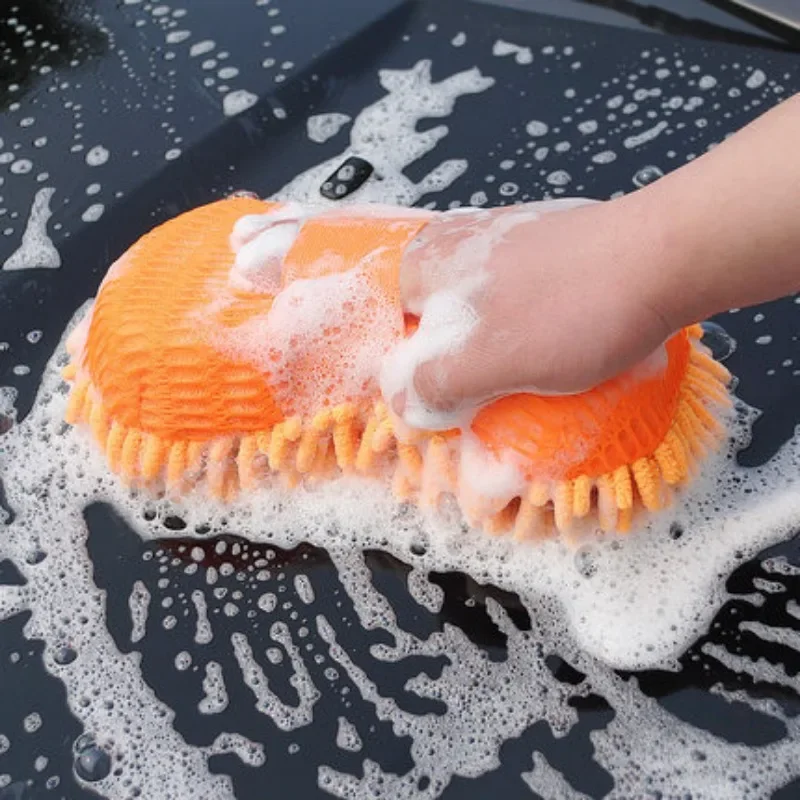 Car Wash Glove Microfiber Chenille Car Wash Sponge Care Washing Detailing Sponge Gloves Cleaning Tool   Car Cleaning Tools