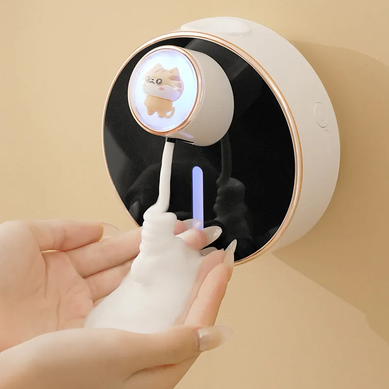 Wall Mount Electric Auto Foam Soap Dispenser USB Rechargeable Cartoon Night Lamp Infrared Sensor Sanitizer Hand Washing Machine