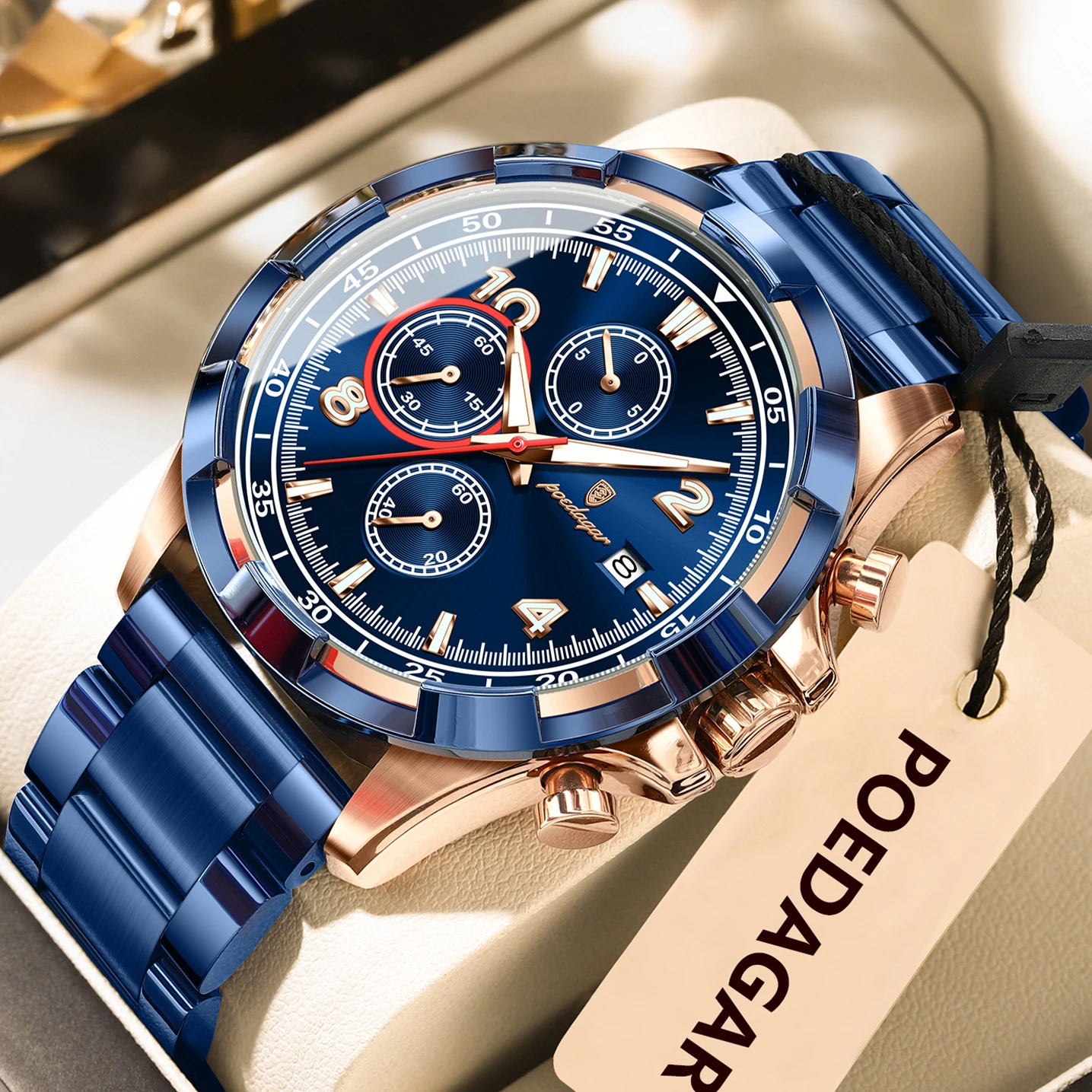 

POEDAGAR модные мужские часы светящиеся водонепроницаемые мужские часы из нержавеющей стали хронограф дата спортивные кварцевые часы для мужчин Reloj