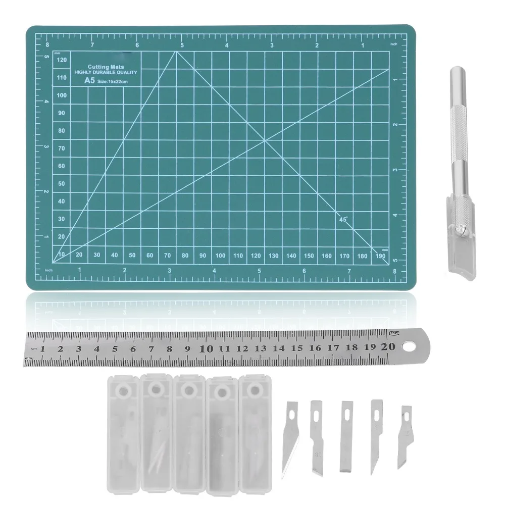 28pcs Double Sided Fabric Cutting Mat Grid Cutting Board DIY Crafts Paper Carving Mat Craft Cutting Board Quilting Projects