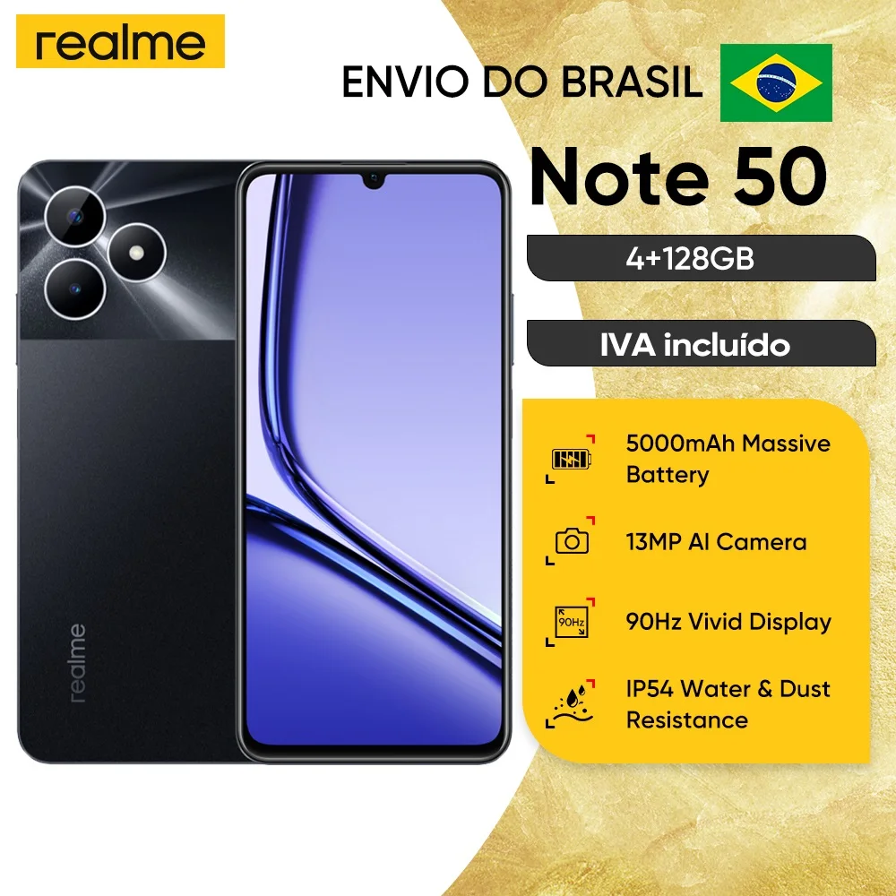 [New Arrivals] realme Note 50 Smartphone 6.74''3+64GB 90Hz Display 5000mAh Ultra Slim 13MP AI Camera Mobile Powerful