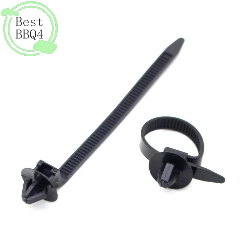 (BBQ4)10/20PCS Car Nylon Black Cable Ties Push Mount Wire Harness Fastener Cable Clamp Clips Ties Management Car Wire Organizers