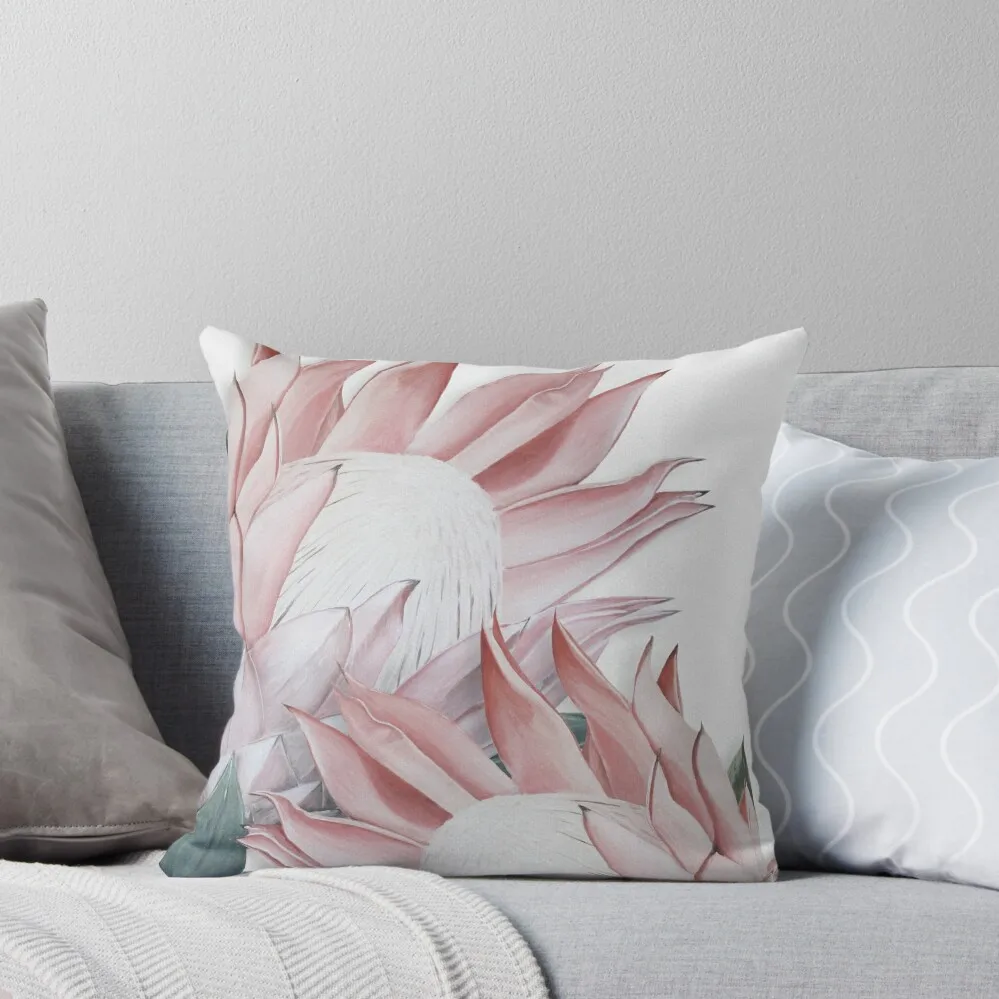 

Pink Protea flower painting Throw Pillow Christmas Cushion For Home Luxury Living Room Decorative Cushions