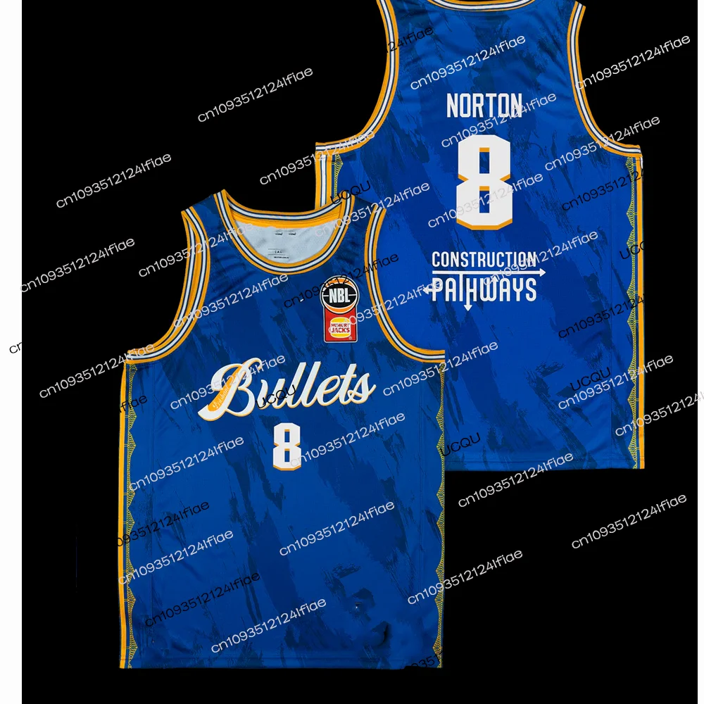 بريسبان الرصاص 25/26 المنزل كرة السلة جيرسي 2025 كرة السلة الأسترالية الكبار الرجال الرياضة سريعة الجافة سترة مروحة خاصة جيرسي كيت