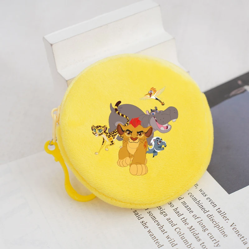 Mufasa Lion King Plush Coin Purse Portable Disney Movie Cartoon Print Wallet Coin Bank Card Cute Storage Mini Bag Birthday Gifts