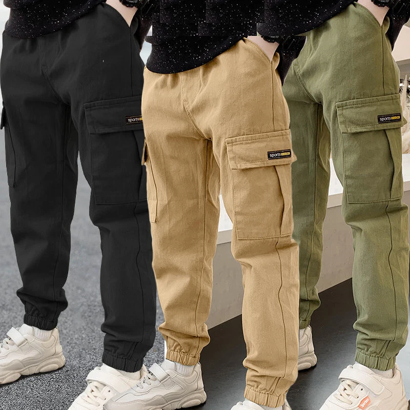 

2023 New Spring Autumn Thick Boys Pants Casual Long Style Trousers For Kids 3- 10 Years Old Teenage Children Sport Outdoor Pants