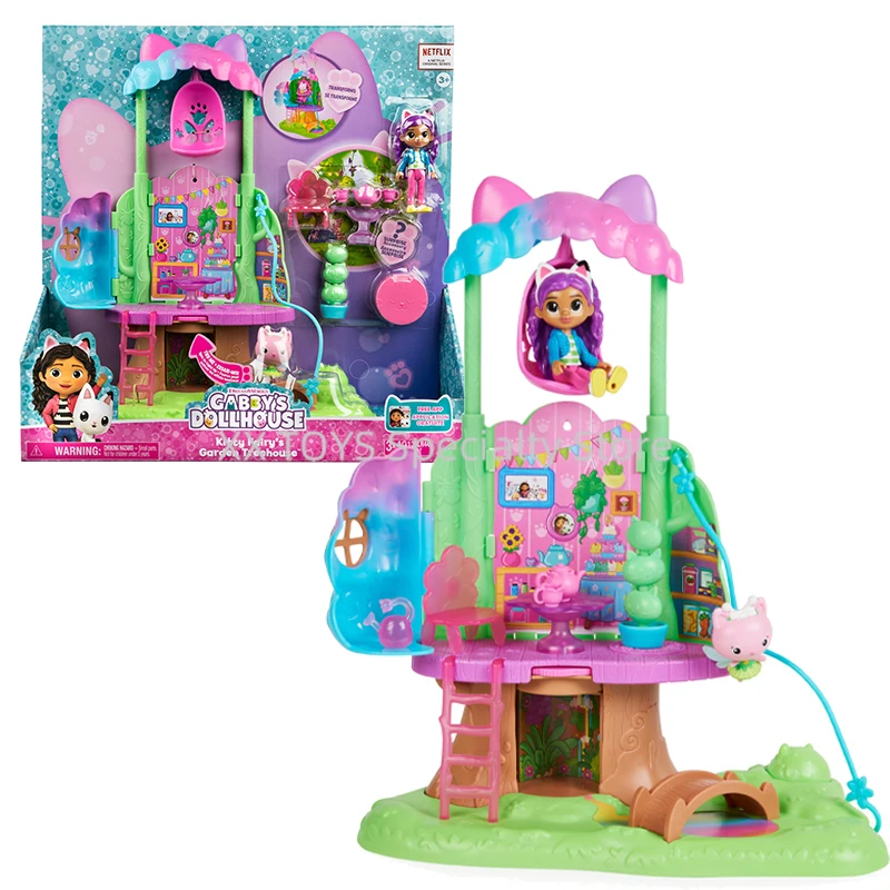 

Gabby's Dollhouse Kitty Fairy's Transforming Garden Treehouse Playset Includes Lighting Effects Girls Play House Toys Gift Set