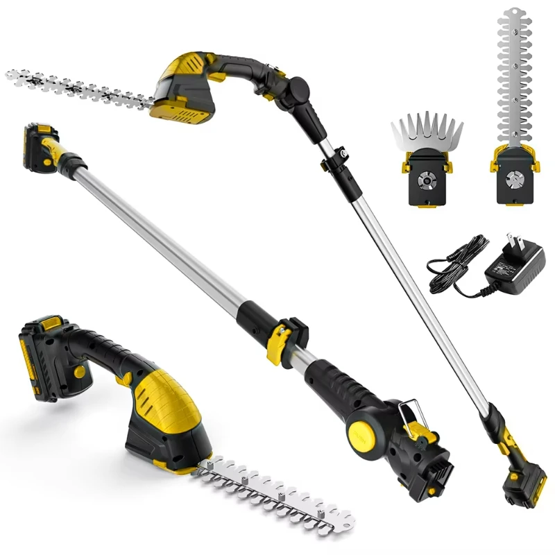 Многофункциональный садовый инструмент 5-в-1, кусторез, бензопила для травы, телескопическая складная рука для дерева, электрический длинный триммер для живой изгороди