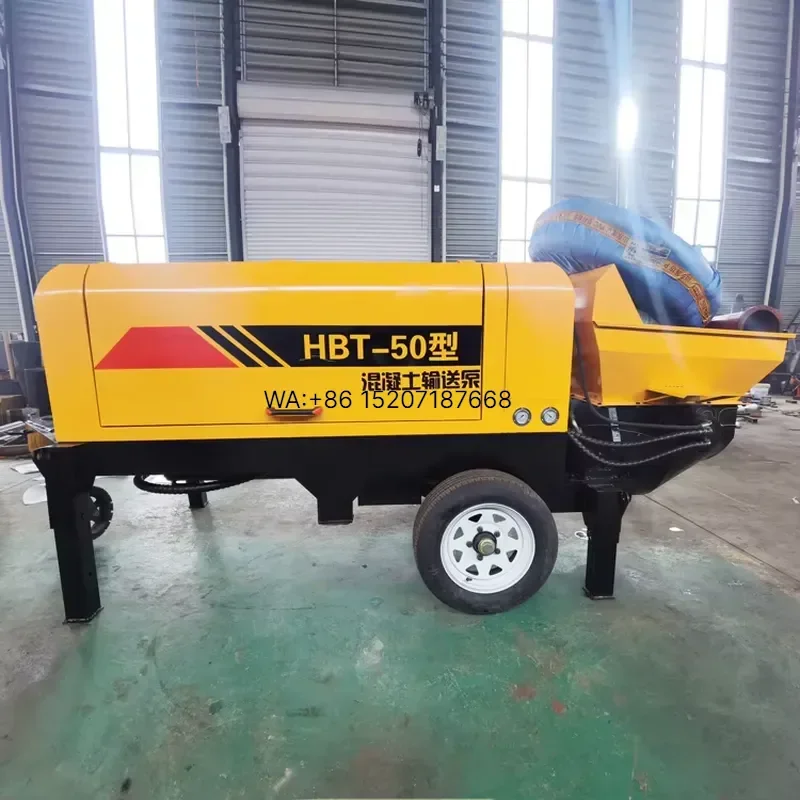 Wmwmnu for Engine Mini Concrete Pump Trailer Mounted Concrete Pump Truck with High Digging Power 15M H Productivity