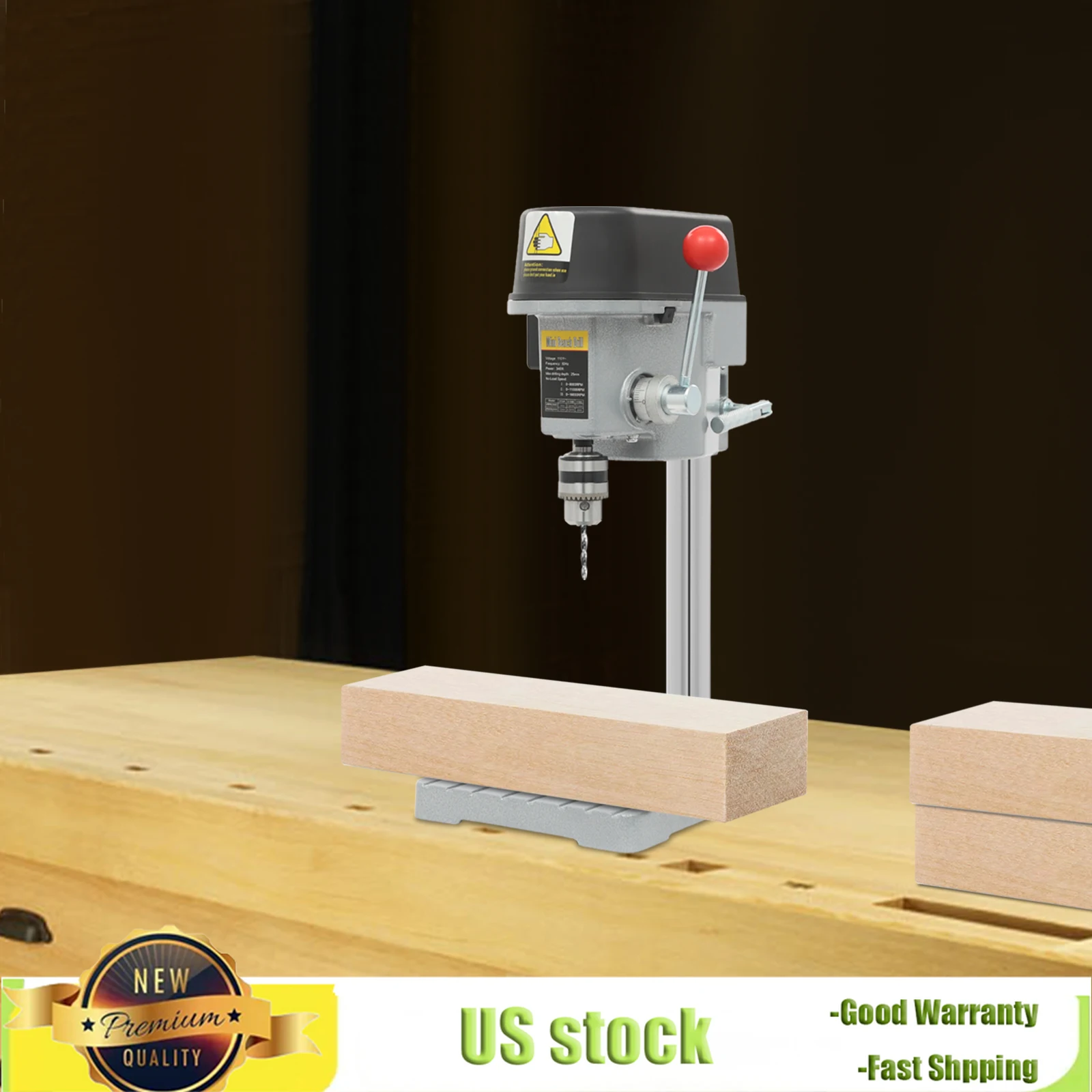 

Mini Portable Rope Drill Press, 340W Precision Bench Drill W/ 3-Speed Adjustment, Ideal for DIY Crafts, Furniture & Teaching Lab