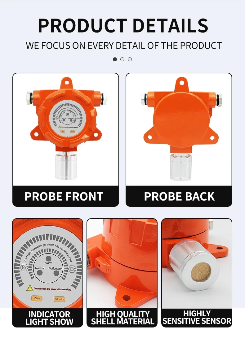 Aikesi CL2 Gas  Leak Detector Gas Leakage Detection Fixed Methanal Combustible Gas Detector  With LED Alarm