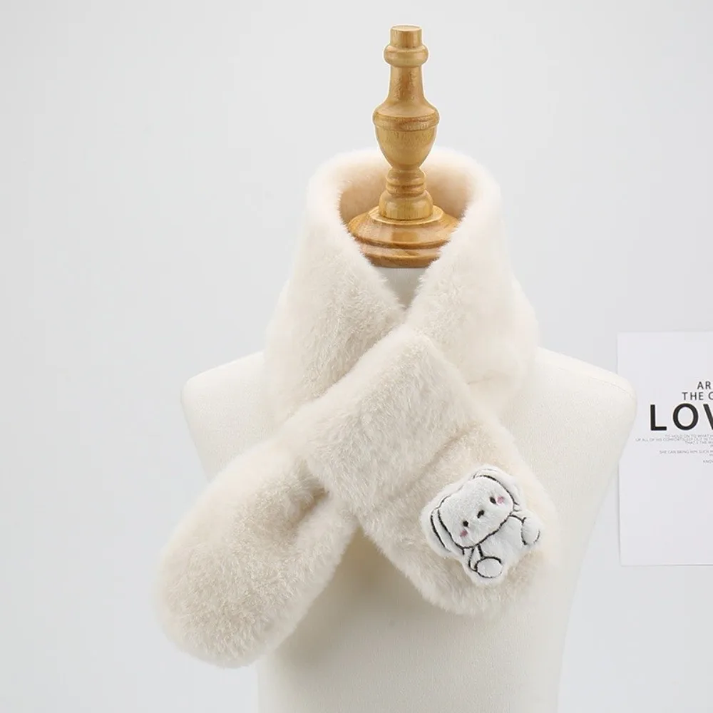 

Fashion Cartoon Children Winter Scarf Thick Warm Windproof Cross Neck Scarf Soft Shawl Scarves